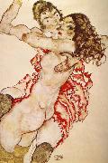 Egon Schiele Two Girls Embracing Each other Germany oil painting artist
